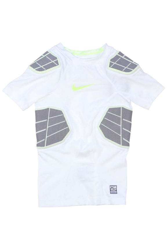 Big Boys' (8-20) Hyperstrong Compression Football Shirt-White/Volt