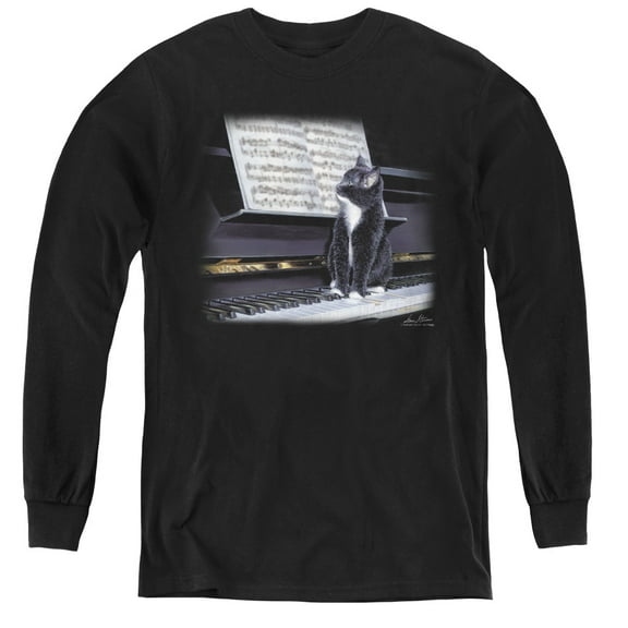 Wildlife - Kitten On The Keys - Youth Long Sleeve Shirt - Small