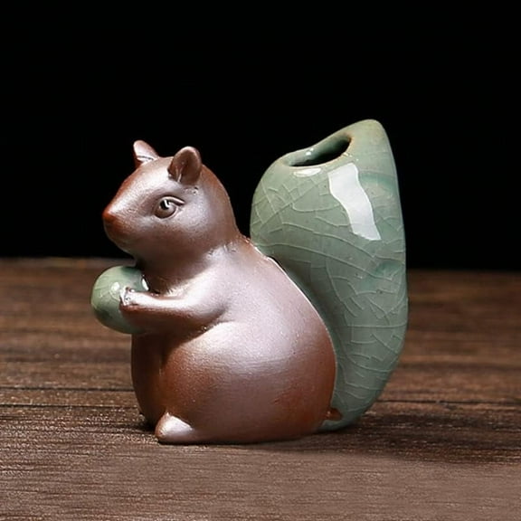Squirrel Hydroponics Plant Vase, Ceramic Flower Pot, Decorative Plant Vase, Succulent Flower Pot, Creative Decor for Home Garden Office Desk