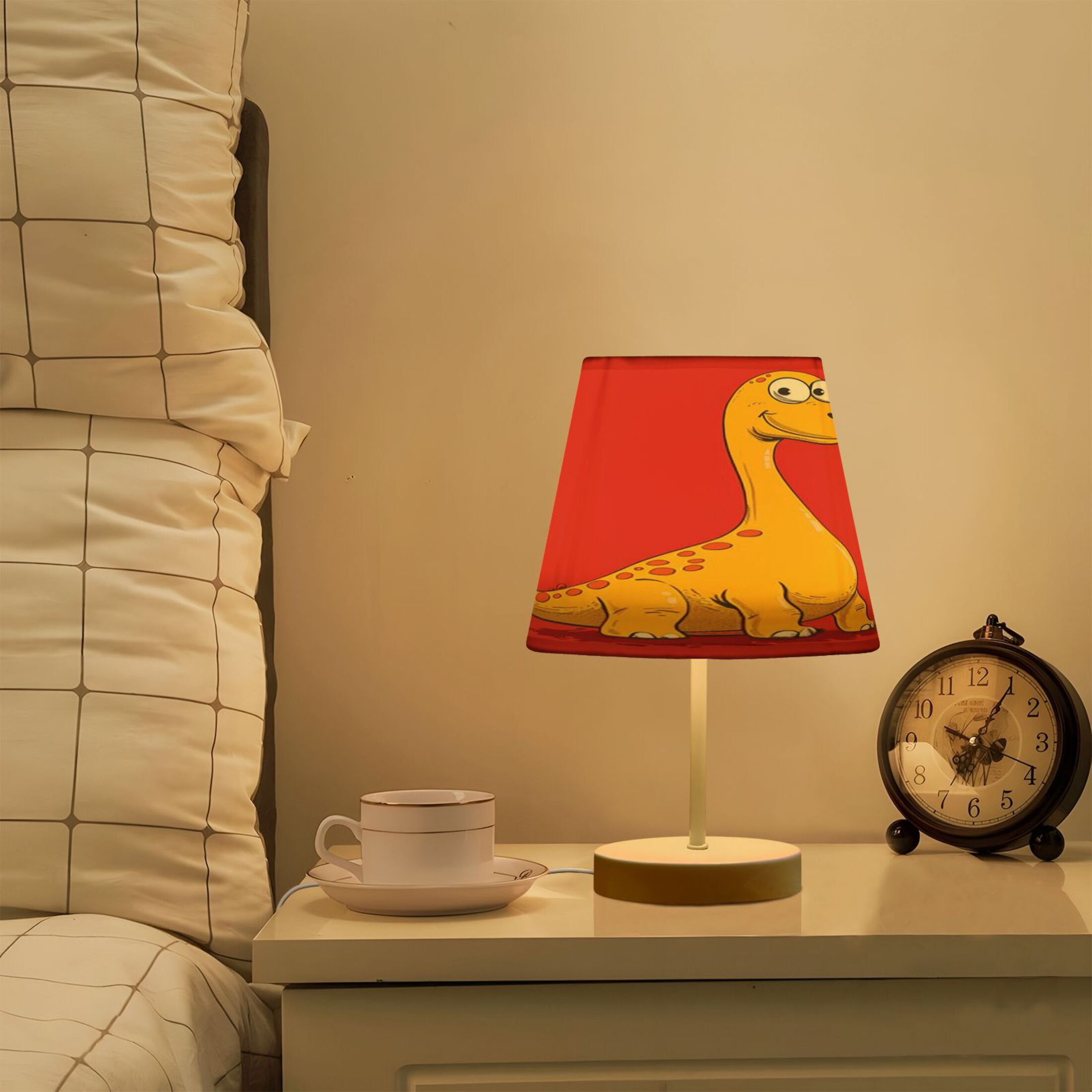 Table Lamp Medium 7.9x11.8 Inches Table Lamps Night Light Tools & Home Improvement Bedroom Lamp Guest Room Lamp Study Lamp Office Lamp Yellow Dinosaur