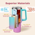 thumbnail image 3 of 40oz Travel Coffee Mug – Reusable Stainless Steel Tumbler with Handle & Straw, BPA-Free, Car-Friendly, Insulated for Hot & Cold Beverages, 3 of 10