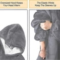 thumbnail image 3 of Manta De Sudadera Con Capucha De Gran Tamaño - Cálida Y Acogedora - Reversible Con Bolsillos Gris, 3 of 5