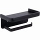 thumbnail image 1 of Wall Mounted Toilet Paper Holder Aluminum Roll Paper Holder Toilet Paper Holder with Storage Shelf Black, 1 of 5