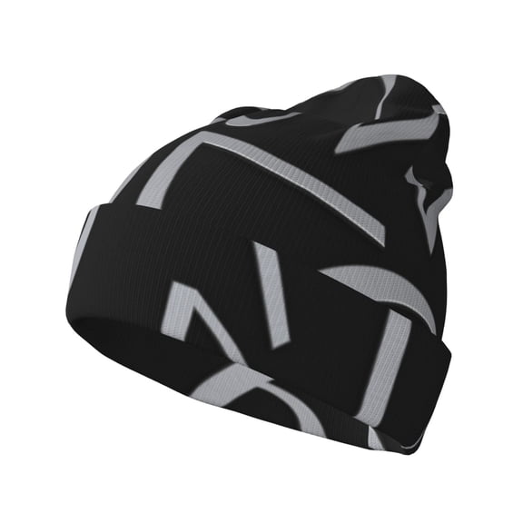 Lsque Numbers Pattern Knitted Beanie, Unisex Winter Hat, Knit Hat Winter Beanies Thick Fisherman Beanies Cuffed Plain Skull Caps