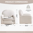 thumbnail image 6 of Bonzy Home 360° Swivel Accent Chair, Upholstered Chenille Armchair with Thick Cushion & Curved armrest, Single Lounge Chair for Living Room Bedroom Study Office, Beige, 6 of 7