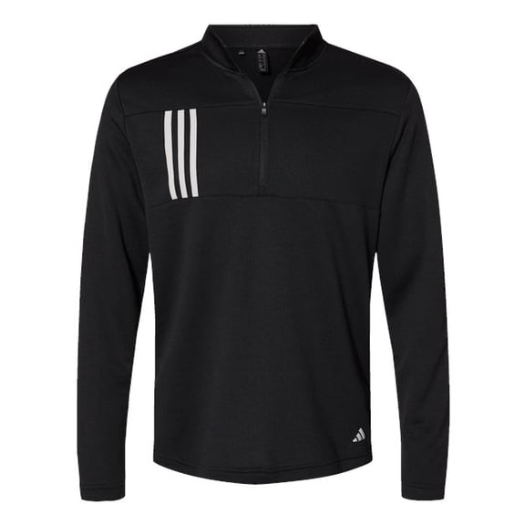 Adidas - 3-Stripes Double Knit Quarter-Zip Pullover - A482 - Black/ Grey Two