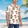 thumbnail image 3 of Fotbe Mushroom Camisa Hawaiana para Hombre Unisex – Camisa Casual de Verano con Botones de Manga Corta de Algodón y Lino,Small, 3 of 7
