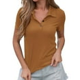 thumbnail image 2 of Khaki S WIZUTIZ Top for Women Holiday Saving Casual Cotton Blend Pure Colour Tee Solid Linen Round Neck Tshirts Summer-Beach Short Sleeve Cozy Style T-shirt Oversize Tunics Tshirt Plain Ladies Blouse, 2 of 6