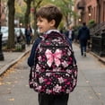 thumbnail image 5 of Yuyamidu Pink Bow Kids School Backpack for Elementary Girls 17 Inch Large Capacity Football School Bag for Travel and Hiking, Back to School, 5 of 8