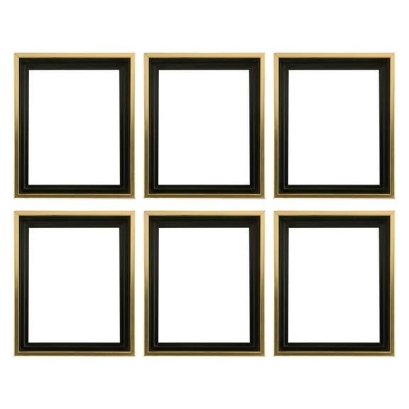 Creative Mark Illusions Floater Frame For 3/4" Deep Canvases - 12x12" Gold/Black - No Glass or Backing - Wood Composite Floating Illusion Frame for Canvas Paintings- With Hanging Hardware