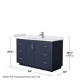 thumbnail image 5 of Wyndham Collection Miranda 54" Wood Single Bathroom Vanity in Blue/Nickel, 5 of 6