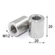 thumbnail image 2 of 10 Uds. Tuerca redonda alargada y elevada 304 acero inoxidable viga cilíndrica engrosada tapón de rosca de alta presión M12 * 20 * 20 brillar Electrónica, 2 of 5