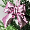thumbnail image 4 of Holiday Time 1 Count 5.5" Christmas Metallic Puffy Bow Ornament, Pink, 4 of 5