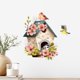 thumbnail image 1 of Adhesivo de pared con acuarela, diseño floral y de pájaros, 1 of 4