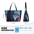 thumbnail image 6 of Ratiio Purple Sky Wolf Print Large Capacity Beach Travel Bag, Polyester Waterproof Tote Bag with Zipper for Vacation and Daily Use, 6 of 6