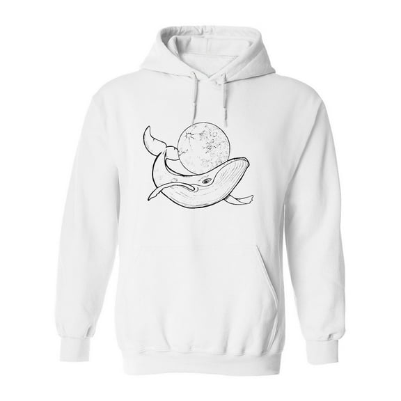 A Whale And A Moon Hoodie Men -Image by Shutterstock, Male x-Large