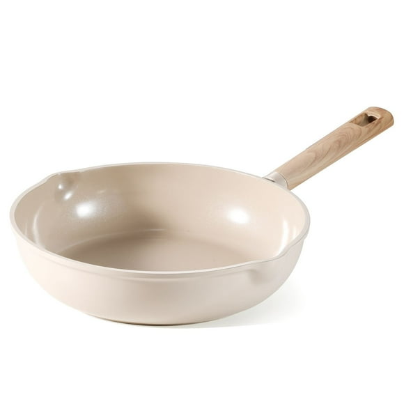 CAROTE 5 Quart Saute Pan Healthy Ceramic NonStick Jumbo Cooker, Induction 11 Inch Frying Pan with Cover, Toxin Free Non Stick Skillet Bon Appetit Taupe Kitchen Frying Pan