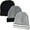 Granite Heather/Black/Black/Heather/Heather-White Stripe, variant on Baby Rib Cap (Pack of 3)