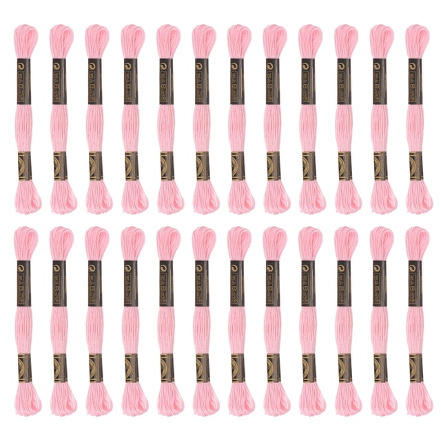 Unique Bargains Fil à Broder Rose Pâle, 8 m - 24 Écheveaux