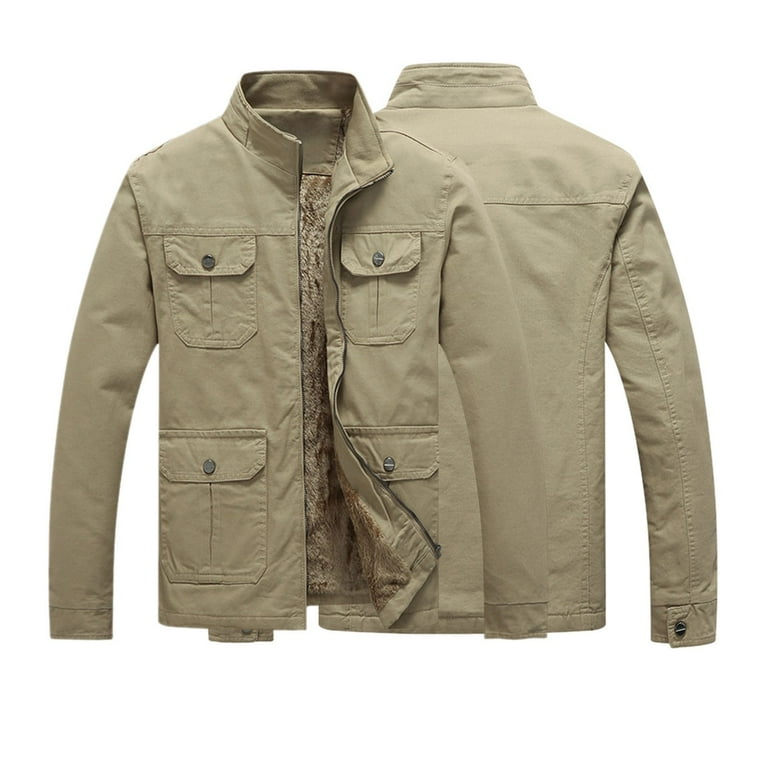 Khaki green mens coat hot sale