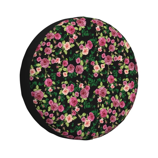 Balery Rose Flowers Cubiertas para Neumáticos - Protector Resistente para Neumáticos de Camioneta, SUV, Remolque, Camper y RV-14 inch