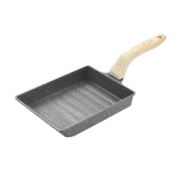 Sartén Tamagoyaki, sartén para tortilla japonesa, mango de madera de aleación de aluminio, máquina para hacer tortitas, sartén para huevos para Cocina