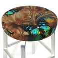 thumbnail image 3 of Vsdgher Vintage Butterfly Green Print Stool Covers Round,Stretch Round Stool Covers Washable Stool Cushion Slipcover Elastic Chair Covers for 12-14 Inch Chair, 3 of 7