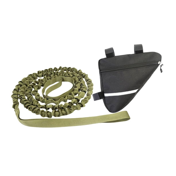 Cuerda de remolque para bicicleta, cuerda de tracción elástica para adultos y niños, ligera y fácil de usar. Verde