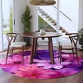thumbnail image 4 of Round Area Rug 8 Ft, Watercolor Flowers Washable Non-Slip Circle Carpet for Living Room/Bedroom, Spring Floral Country Pink Purple Collection Low-Profile Large Area Rugs for Indoor, 4 of 7