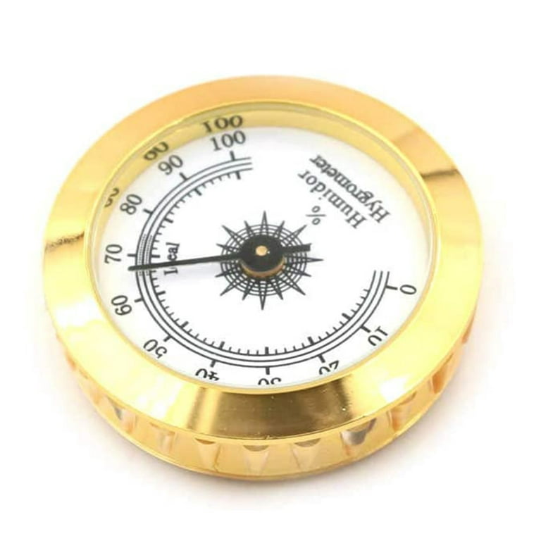 Analog Hygrometer, Round Glass Analog Hygrometer for Cigar Humidors,  Accurate, Reliable, And Attractive Look
