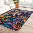 thumbnail image 1 of 4x5 Area Rug Raccoon Rugs, Colorful Carpet for Living Room Bedroom Animal Patterned Indoor Home Decor, Non Slip Soft & Low Pile Large Washable Rug ZJ&689, 1 of 7