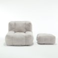 thumbnail image 6 of DEALTOPS Fluffy Bean Bag Chair with Ottoman for Adults & Teens, Super Soft Lazy Sofa Chair with Memory Foam for Living Room, Bedroom, Apartment-Light Gray, 6 of 9