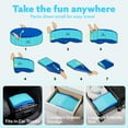 thumbnail image 4 of Foldable Dog Pool - Portable Hard Plastic Pet Swimming Tub with Anti-Slip Base for Kids and Dogs (48" x 12", Blue), 4 of 8