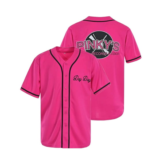 Men's Next Friday Pinky's Record Movie 90s Hip Hop Stitched Sports Fan Baseball Jersey Clothing for Party Black Pink