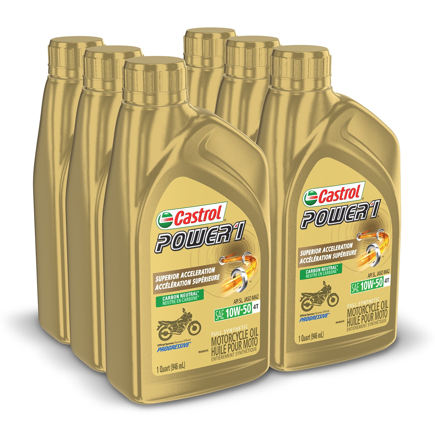 Castrol Power 4T 10W-50 Full Synthetic Motorcycle Oil, Quart