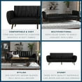 thumbnail image 6 of Novogratz Brittany Futon, Black Faux Leather, 6 of 22