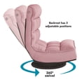 thumbnail image 3 of Loungie Adyn Linen Swivel Recliner/Floor Chair, Pink, 3 of 8