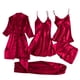 thumbnail image 1 of Gibobby Lenceria para mujer sexy Día de San Valentín Ropa interior inalámbrica Ropa de dormir de seda Pijamas sin de encaje Camisón sexy Íntimos de mujer(Rojo, XXL), 1 of 4