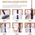 thumbnail image 5 of Free Standing Coat Rack with 14 Hooks, Vintage Wooden Coat Tree, Adjustable Height 73 Inches, Retro Coat Stand for Entryway, Living Room, Office & Bedroom (Mahogany) (Metal, 1 PCS), 5 of 6