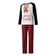 thumbnail image 4 of Conjunto de pijamas navideños familiares a juego con estampado de dibujos animados, camisetas de manga larga con pantalones a cuadros, ropa de dormir para el hogar para adultos, niños y bebés, 4 of 5