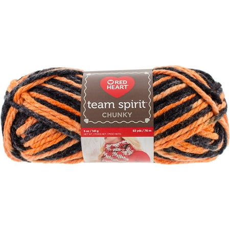 Red Heart Team Spirit Chunky Yarn, Orange and Black - Walmart.com