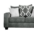 thumbnail image 3 of Benjara Burlap Upholstered Loveseat with Track Arms and Accent Pillows, Gray, 3 of 3