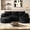 Black, variant on Wiilayok 108" L Shaped Sectional Sofa, Corduroy Modular Cloud Couch with Curved Ottoman, Deep Seat for Living Room Apartment, ,No Assembly,Brown