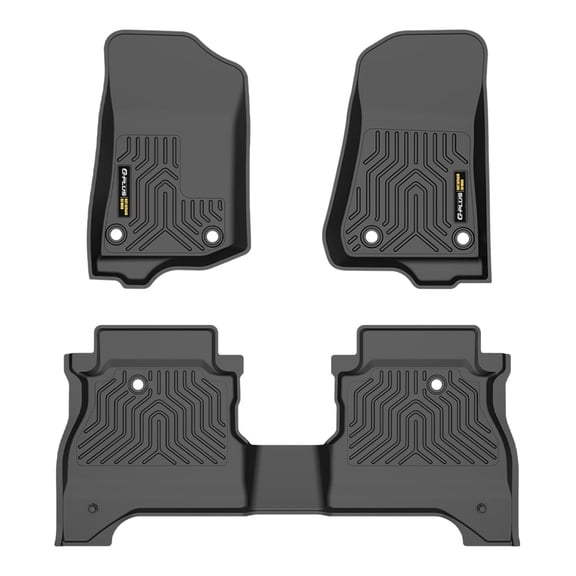 TPE Floor Mats All Weather Protection Fit For 2020-2024 Jeep Gladiator 1st & 2nd Row Full Set Floor Liners Black