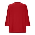thumbnail image 6 of Perfectbot Women's Plus Size 3/4 Sleeve V-Neck Tee Casual Solid Color T-Shirt Sizes L-5X, 6 of 7