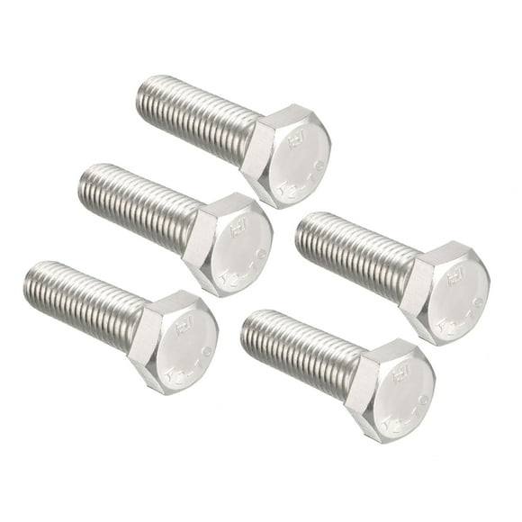 Unique Bargains M12 Thread 40mm 304 Stainless Steel Hex Head Screws Bolts 5pcs