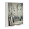 thumbnail image 2 of Misty Birch Tree Forest Landscape White Framed Giclee Art, 17 x 17, 2 of 7