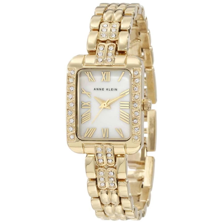 Anne Klein Gold-Tone Textured Bangle Watch with Mother-of-Pearl Dial Anne Klein Women main image 4