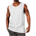 thumbnail image 2 of Xdegoge Tank Tops for Men Crewneck Sleeveless Casual Everyday Athletic Gym Workout Relaxed Fit Solid Basic Plain Design Soft Lightweight Breathable Summer Spring Tops, 2 of 7