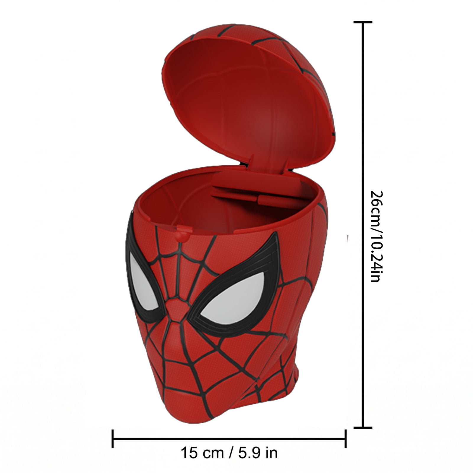 SpiderHero Head Shaped Popcorn Bucket, Halloween Spider Superhero Themed Snack Container with Flip Lid, 10." Large Capacity Popcorn Bowl for Movie Night, Halloween, Birthday Party, Carnival